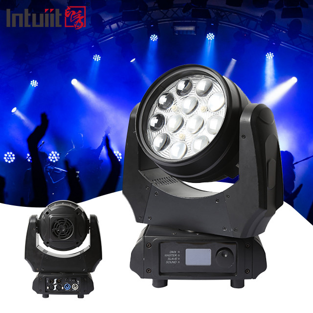 LED RGBW 4in1 무대 조명 이동 머리 나이트클럽 DJ 무대 12X10W LED 조명 LED 이동 머리 씻기