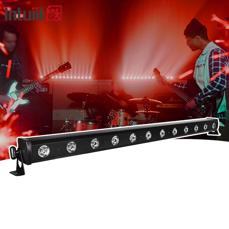 12x2W RGBW LED 스테이지 라이트 4in1 사운드 활성화 제어 DJ 라이트 바 교회 웨딩 라이트 LED 벽 세척기