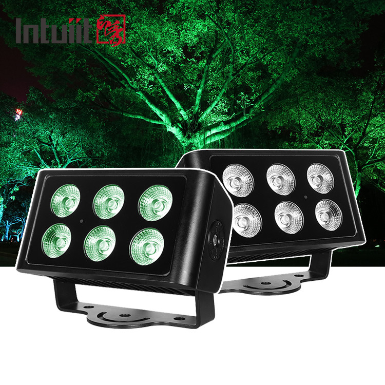 6x5w RGBW 4 in 1 LED 홍수 조명 IP65 방수 평면 스포트라이트 야외 공연 배경 DJ 디스코 스테이지 파 라이트