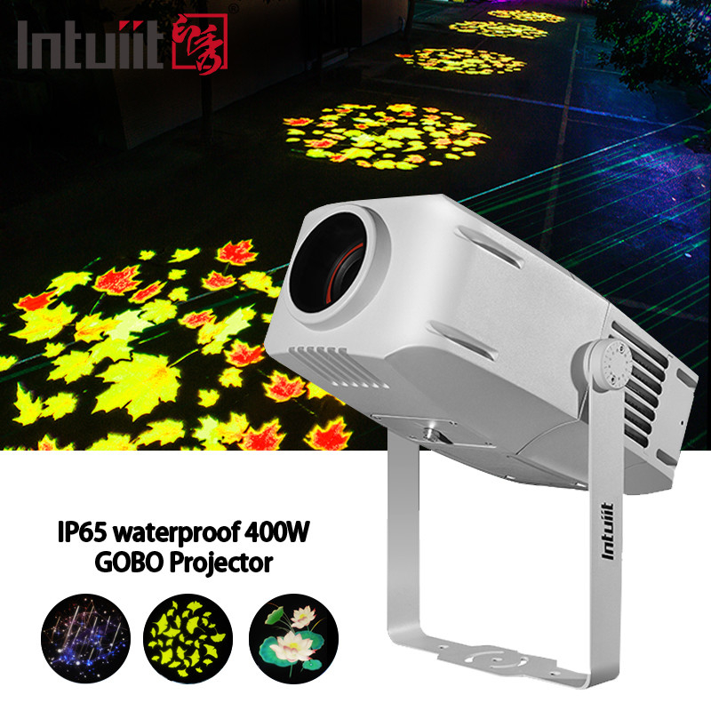 야외 고보 프로젝터 400w 광고 프로젝터 회전 LED 방수 IP65 로고 고보 프로젝터 라이트