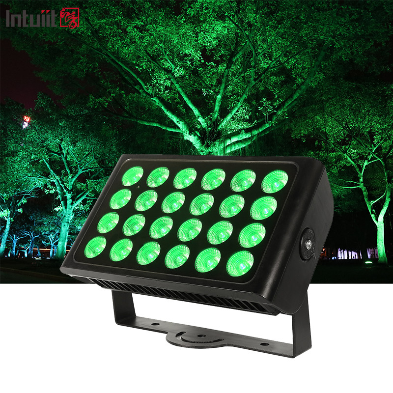 방수 24pcs 160w LED 홍수 조명 RGBW 4 In 1 도시 컬러 라이트 24*10w 야외 LED 벽 세탁기 스테이지 조명