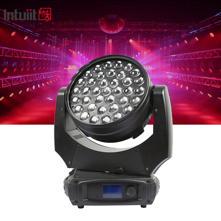 37x10W RGBW 4in1 LED 세탁 무대 조명 DMX 프로 DJ 라이트 370W 줌 파티를 위한 움직이는 헤드 라이트