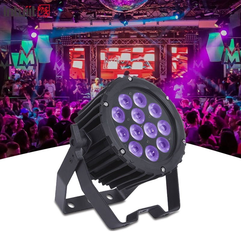프로 12pcs 4in1 12x3W LED 야외 PAR 캔 라이트 무대 조명 RGBW 알루미늄 합금 DJ 세탁 패르 나이트클럽 라이트