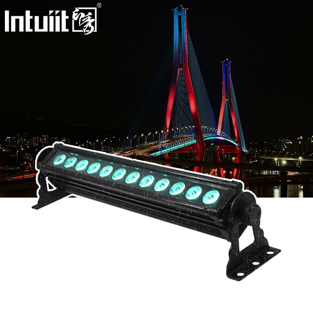 야외 방수 풍경 빛 LED 벽 세탁기 DMX 12X3W RGB 벽 선형 램프