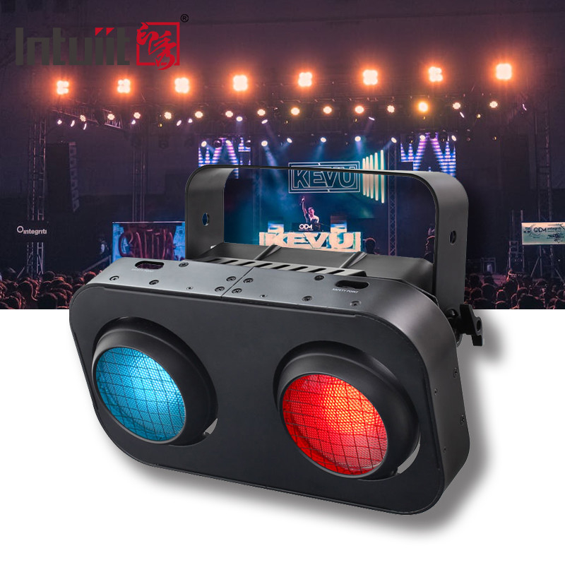 2 눈 따뜻한 흰색 양버 / RGB Cob Par 블라인더 2x90w 관객 램프 LED 스테이지 블라인더 라이트