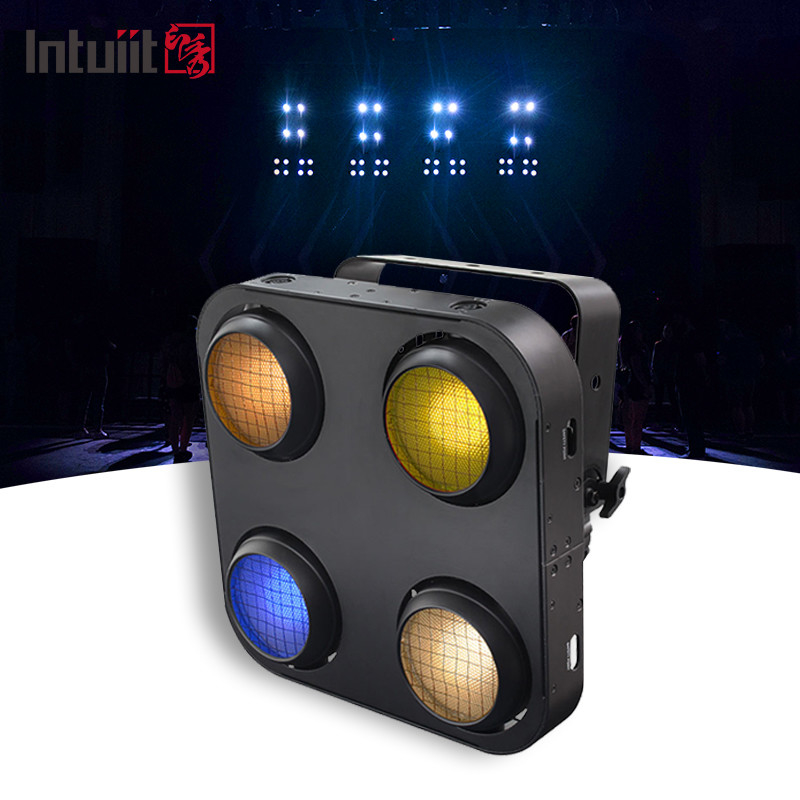 Ip65 4x90w 앰버+온난한 흰색 RGB LED Cob 관객 블라인드 라이트 야외 방수 4 눈