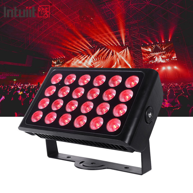 24PCS 10w 방수 LED 벽 세탁기 라이트 고전력 LED 홍수 라이트 RGBW LED 도시 컬러 라이트