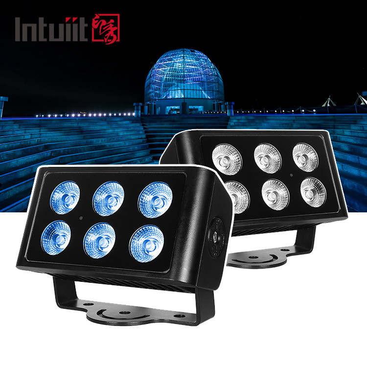 DMX512 6x5W RGBW 4in1 IP65 방수 DJ 웨딩 스테이지 시티 월 세탁기 야외 LED 세탁 홍수 조명