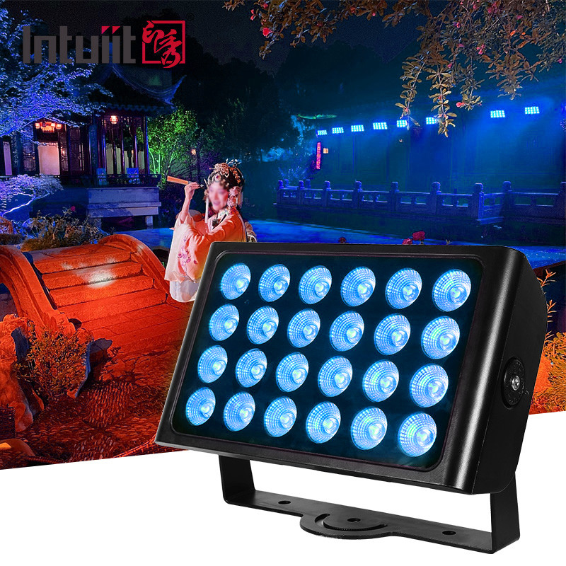 방수 IP65 도시 색상 DMX512 24x10w RGBW 야외 LED 벽 세탁기 홍수 조명