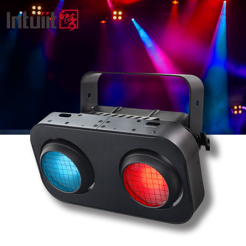 스테이지 관객 조명 2 눈 RGBW 4in1 LED 코브 블라인더 200W 디스코 스테이지 조명
