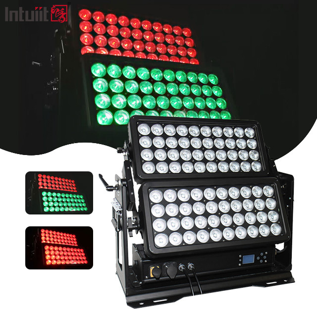 400W 800W 1500W IP65 야외 방수 도시 색상 RGBW 스트로브 무대 조명 Dmx LED 벽 세탁기 빛