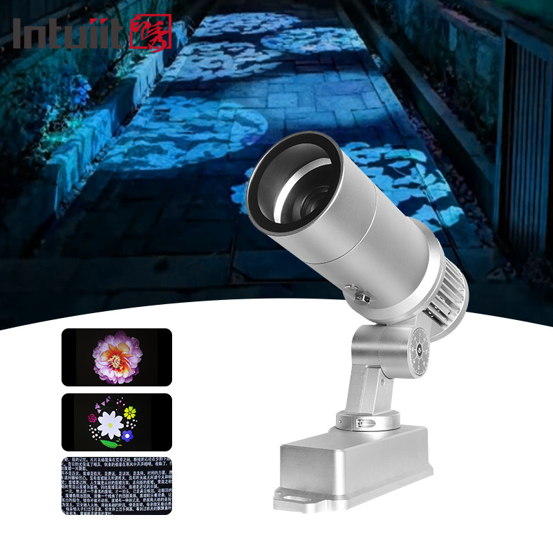 60W 맞춤형 LED HD 색상 변경 실내 및 외부 ip65 방수 회전 광고 이미지 프로젝션 램프 고보 로고 프로젝터
