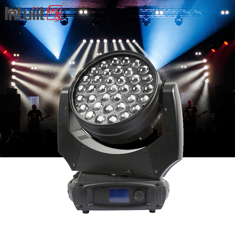 LED 세탁 37x10W 줌 스테이지 조명 DMX 빔 세탁 움직이는 헤드 라이트