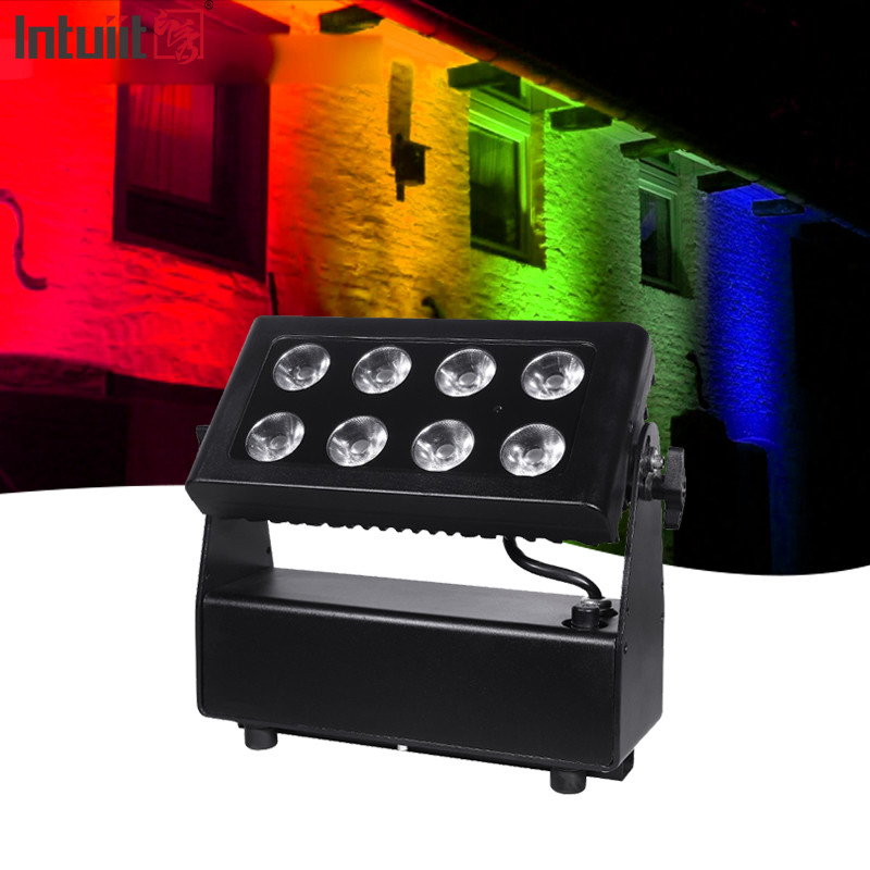 8X15W RGBW 4인1 LED 방수 프로젝터 DMX 제어 플래트 프로젝터 배경 벽 세탁등 무대등