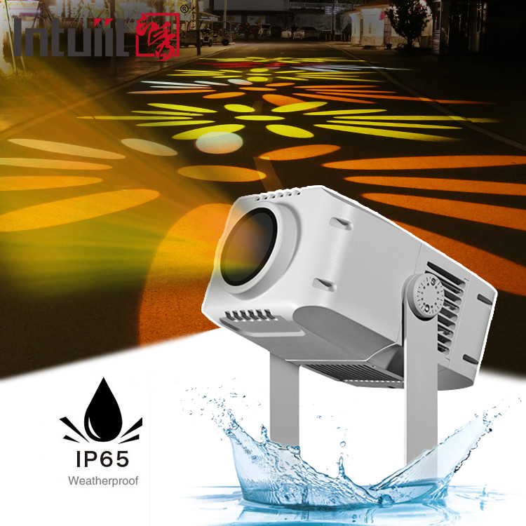 100W 야외 광고 LED 고보 로고 프로젝터 라이트 회전 방수 DMX512 제어 알루미늄 빔 프로젝터 IP65 등급