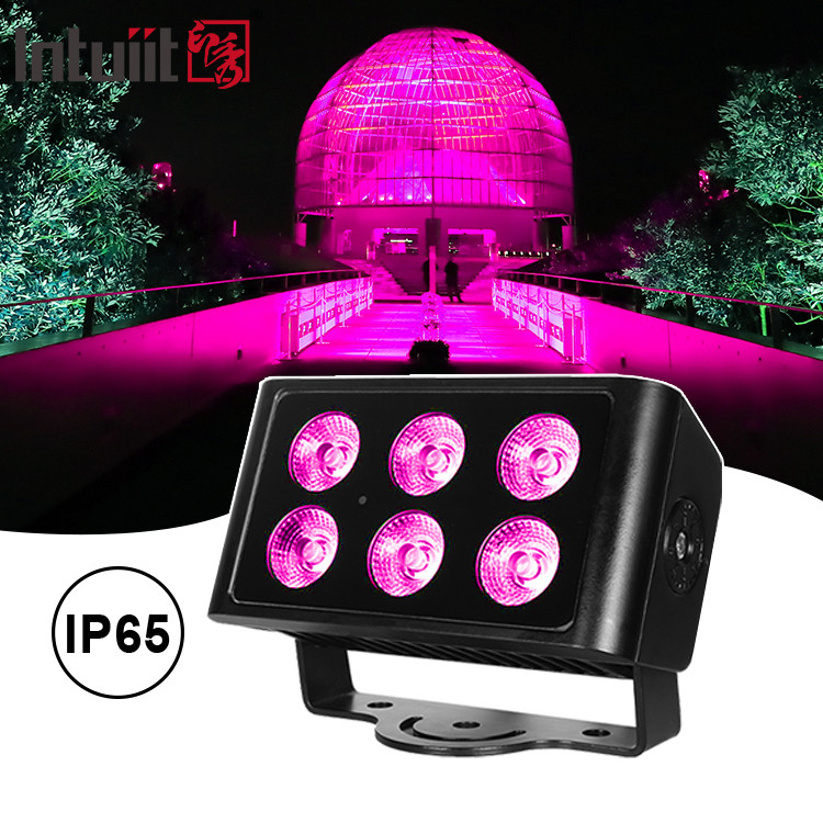 6x5W LED Rgbw 4in1 방수 Ip65 도시 컬러 벽 세탁기 LED 세탁 홍수 조명