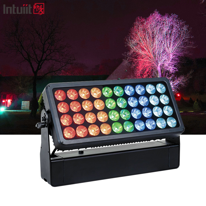 아웃도어 DJ 이벤트 블라인드 조명 IP65 시티 컬러 월 워시 픽쳐 스테이지 40X10W RGBW 4 in 1 LED 월 워시 시티 컬러 라이트