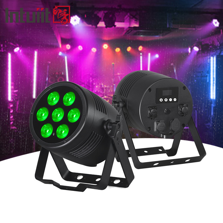 야외 방수 Rgbwa-uv 7x20W Dmx Led Par Can Light 외부 무대 풍경용