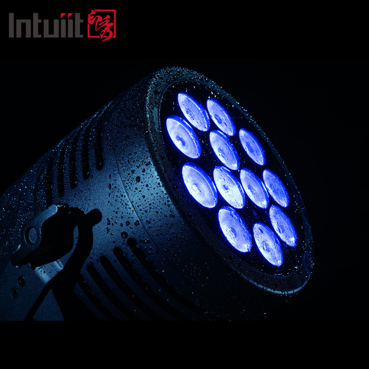 IP65 방수 야외 DJ 스테이지 라이트 12x20W RGBWA UV 6in1 알루미늄 LED PAR 소음 없는 디스코 세척 효과 DMX512