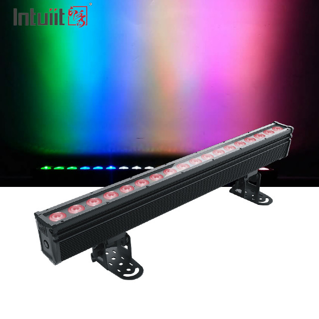 18×10W RGBW 4in1 방수 야외 LED 벽 세탁 라이트 DMX 스테이지 야외 픽셀 LED 바 조명 IP65 프로젝션 라이트