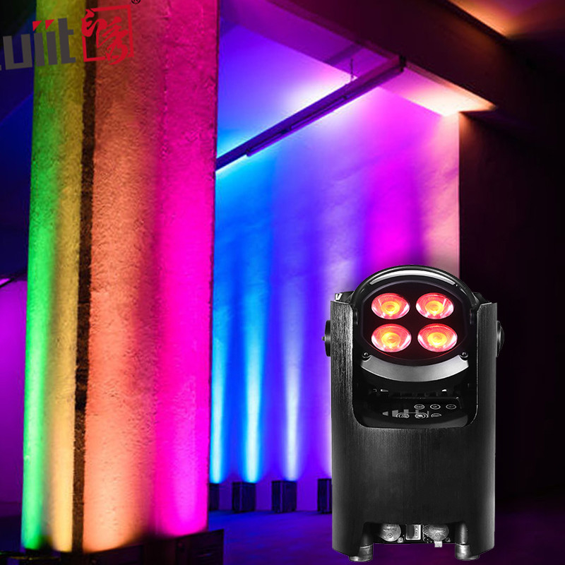 4x12W 4 in 1 RGBW LED 업라이트 스테이지 파 파티 배터리 전동 무선 파 LED 웨딩 DJ 업라이트