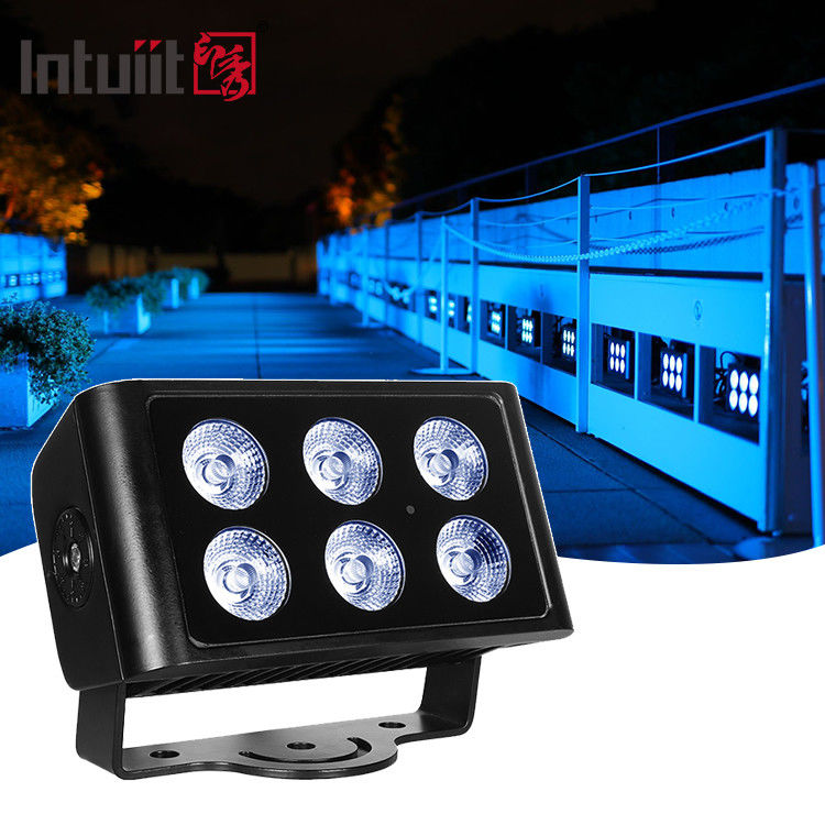 6x5W 방수 Ip65 사각 RGBW LED 옥외 투광등 옥외 정원 조경 장식 사각 LED 스포트라이트 투광 조명