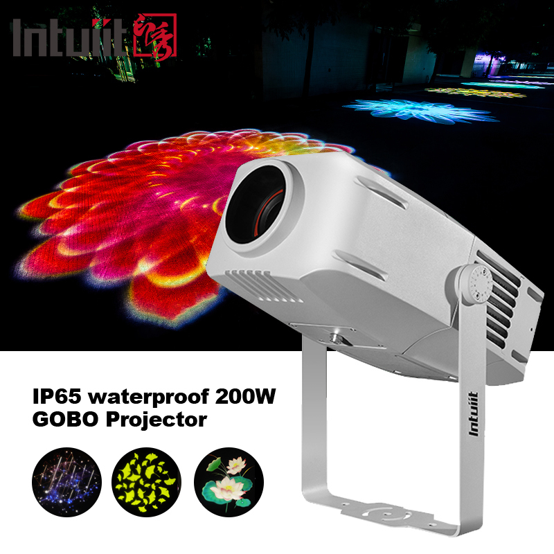 야외 IP65 방수 LED 200W 고보 효과 조명 다채로운 로고 프로젝터 공원 LED 조명
