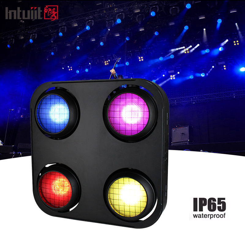 IP65 2in1 앰버 & 웜 화이트 방수 COB 스테이지 블라인더 라이트 4x90W 4눈 관객 Dmx512 LED COB 블라인더 라이트