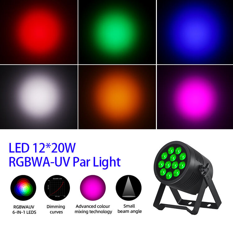 프로 IP65 방수 LED PAR 라이트 12x20W RGBWA+UV 6in1 DMX512 야외 웨딩 파티 이벤트 DJ 디스코를위한 스테이지 세탁 라이트