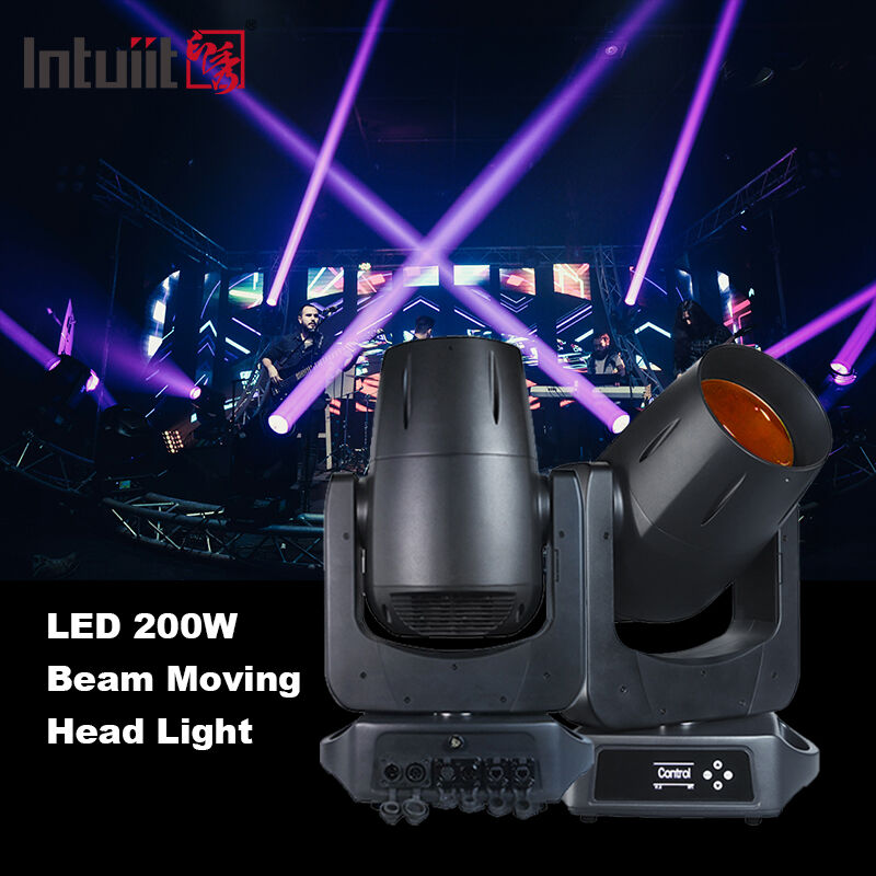 LED 200W 스테이지 라이트 빔 9 회전 고보 12 색상 DMX512 결혼식 파티 쇼를위한 조명