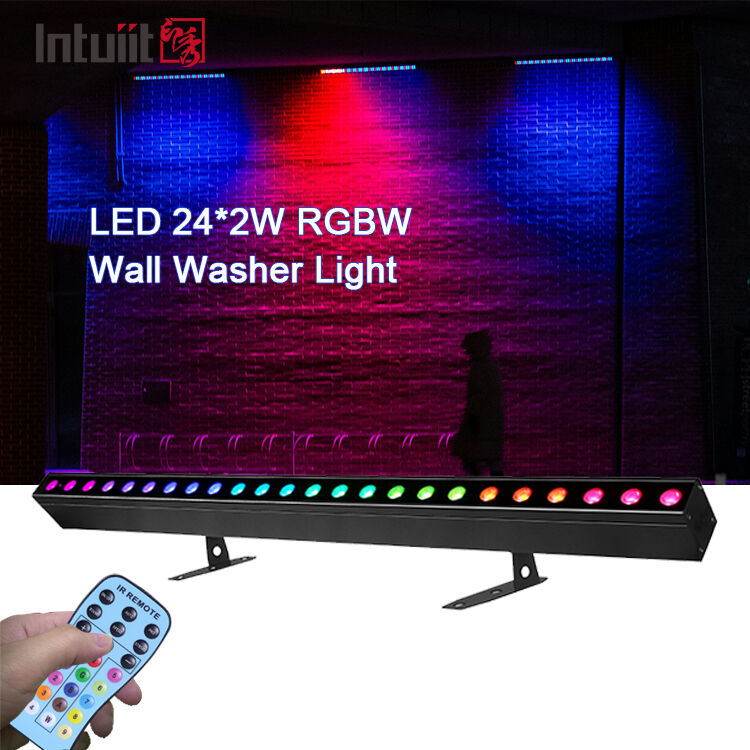 뜨거운 판매 4in1 RGBW LED 24*2W 벽 세탁기 선형 스트립 빛 사운드 제어 DMX 무대 워시 램프 나이트 클럽