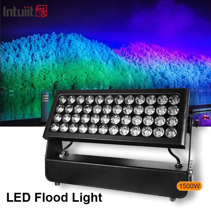 프로페셔널 아웃도어 IP65 방수 1500W RGBW 4in1 LED 벽 세탁기 플라드라이트 건축 도시 풍경 조명