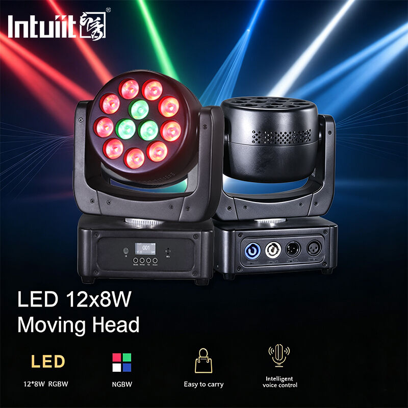 12x8W RGBW 4in1 LED 무빙 헤드 DJ 조명 DMX512 9° 빔 워시 무대 조명 (무대, 나이트클럽, KTV, 웨딩 공연용)