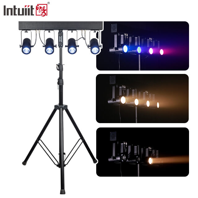 4x20W RGBW 4-in-1 LED PAR 업라이트 키트 ∙ 4.5° 窄光 DMX512 웨딩, DJ 및 이벤트용 스테이지 세척 시스템