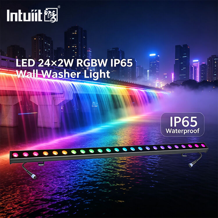 야외 LED 벽 세척기 바 24x2W RGBW 4in1 IP65 방수 DMX512 건물 정면 지형 다리 스테이지 조명