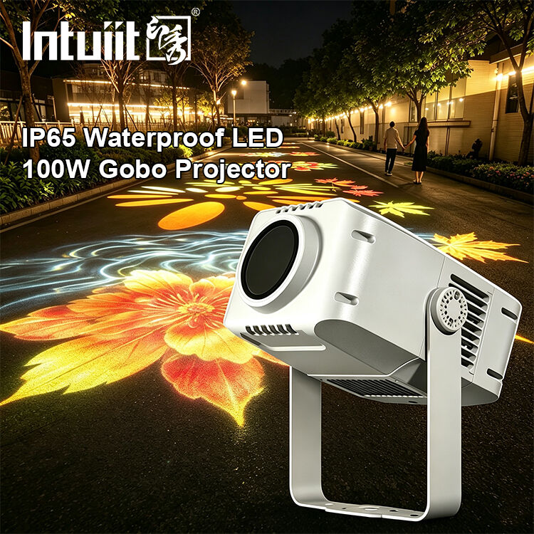 100W 로고 고보 프로젝터 라이트 IP65 야외 DMX512 광고, 건물 및 이벤트용 사용자 지정 패턴 프로젝션