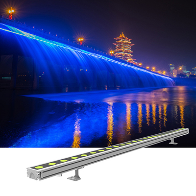 24W DMX512는 직선 벽 세탁기 빛에게 0.3M 0.5M 1M 40' 빔 각을 보내게 했습니다