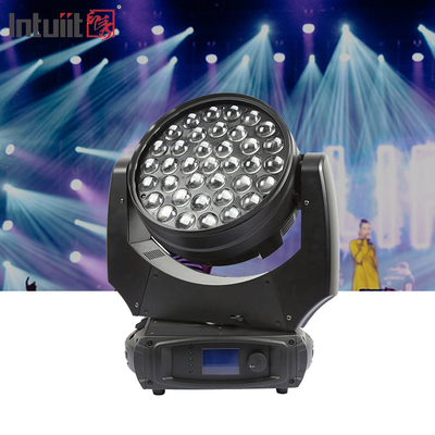 LED 세탁 37pcs 10w rgbw zoom 37x10 LED 이동 헤드 줌 세탁 이동 헤드 dj 디스코 이벤트 무대 조명