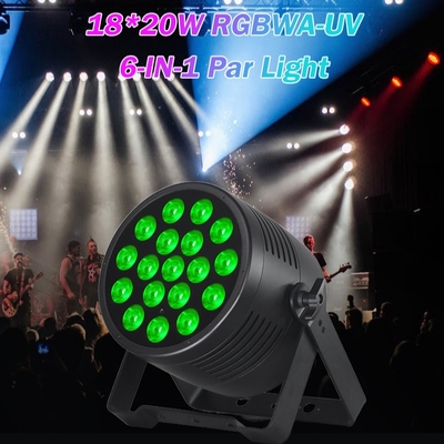 18x20 방수 DMX LED PAR 캔 RGBWA UV 야외 극장 결혼식 콘서트 쇼 이벤트