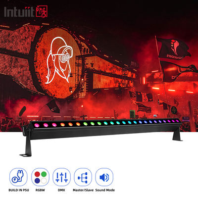 무대 워시 라이트 바 DMX 24*2W RGBW 4IN1 24 LED DJ 조명 9° 빔 각도 벽 워셔 스트립 라이트 바 웨딩 교회 DJ 공연 라이브 이벤트용