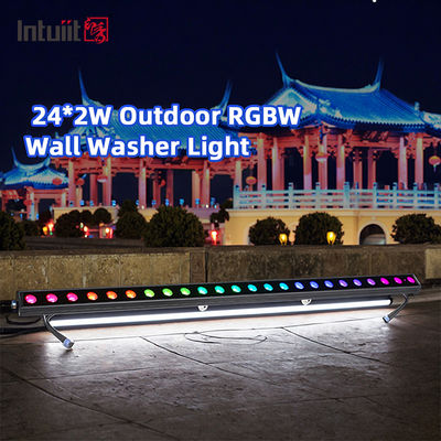 24*2W LED 워셔 벽 조명 야외 IP65 방수 RGBW 다채로운 건물 벽 워셔 조명