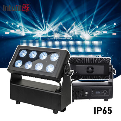 IP65 Battery Powered 8x15W RGBW LED Wash Light Spotlights for Outdoor Hotel Applications