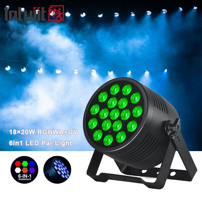 야외 IP65 방수 LED PAR 라이트 18x20W RGBWA UV 6in1 프로페셔널 스테이지 세탁 조명 DMX DJ 이벤트용 캔 스타디움 클럽